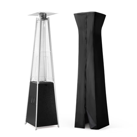Pamapic 42000 BTU Pyramid Patio Heater, 87” Tall Propane Patio Heater with Wheels & Cover for Outdoor Backyard Pool Use, Gray
