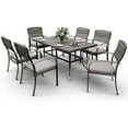 Pamapic Patio Table and Chairs Set, AllWeather Rattan Outdoor Table