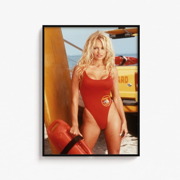 Pamela Anderson Baywatch Poster Man Cave Decor Wall Art Him Bedroom Poster Woman Portrait Housewarming Present Ideas UNF