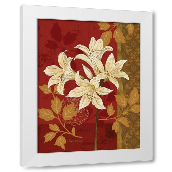 Pamela Gladding 12x14 White Modern Wood Framed Wall Art Titled - Chelsea Red II
