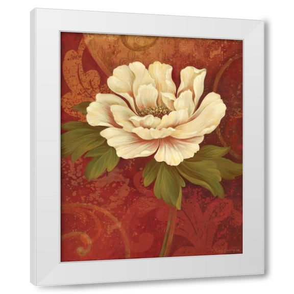 Pamela Gladding 12x14 White Modern Wood Framed Wall Art Titled - Il Ballo Rosso II
