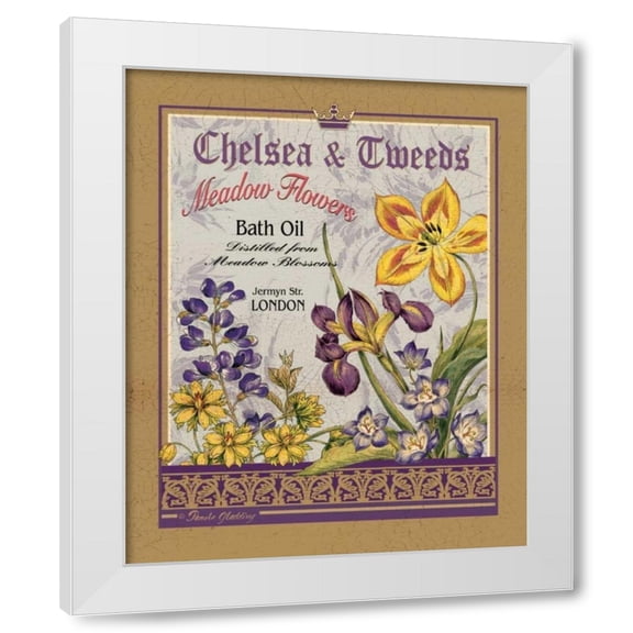 Pamela Gladding 12x14 White Modern Wood Framed Wall Art Titled - Meadow Flowers
