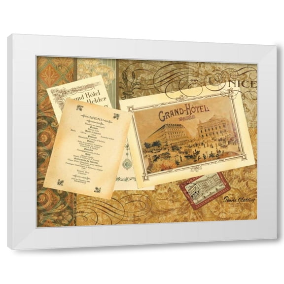 Pamela Gladding 14x12 White Modern Wood Framed Wall Art Titled - Grand Hotel Nice