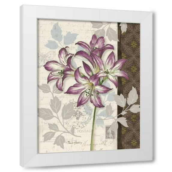 Pamela Gladding 19x24 White Modern Wood Framed Wall Art Titled - Chelsea Purple II