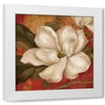 thumbnail image 1 of Pamela Gladding 20x20 White Modern Wood Framed Wall Art Titled - Magnolia on Red II, 1 of 5
