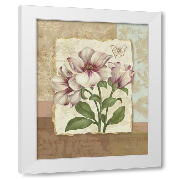 Pamela Gladding 20x24 White Modern Wood Framed Wall Art Titled - Flower Trio II
