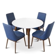 Pamela Modern Solid Wood Walnut Dining Room & Kitchen Table and Chair Set of 4