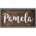 thumbnail image 1 of Pamela Name Wood Style License Plate Tag Vanity Novelty Metal | UV Printed Metal | 6-Inches By 12-Inches | Car Truck RV Trailer Wall Shop Man Cave | NP281, 1 of 1
