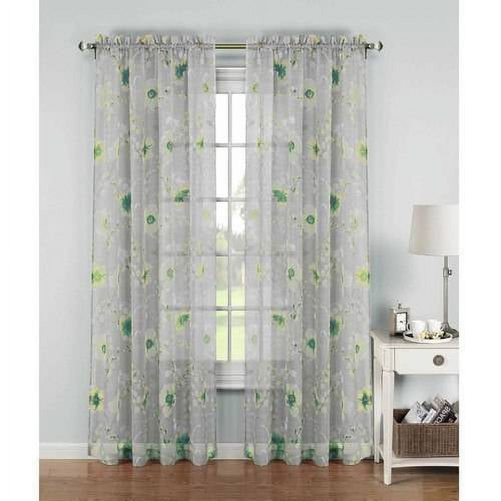 Pamela Printed Sheer ExtraWide Rod Pocket Curtain Panels