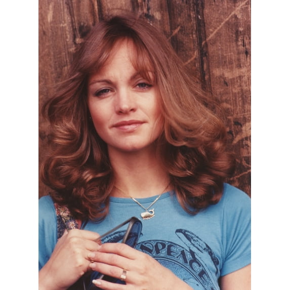 Pamela Sue Martin Portrait in Blue Shirt Photo Print (24 x 30)