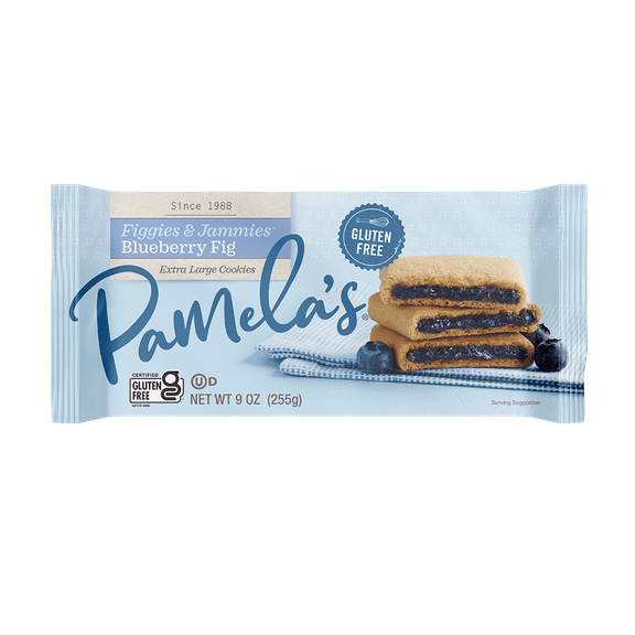 Pamela's Gluten-Free Figgies and Jammies, Blueberry Fig, 9 oz Package (Pack of 6)