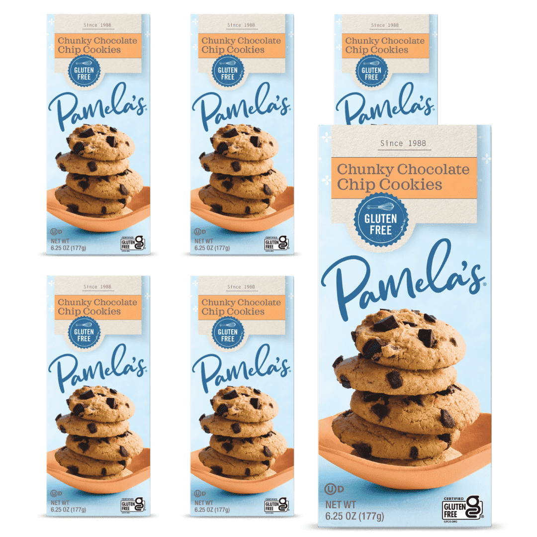 Pamela's Gluten-Free Cookies, Chunky Chocolate Chip, 6.25 oz Box (Pack of 6)