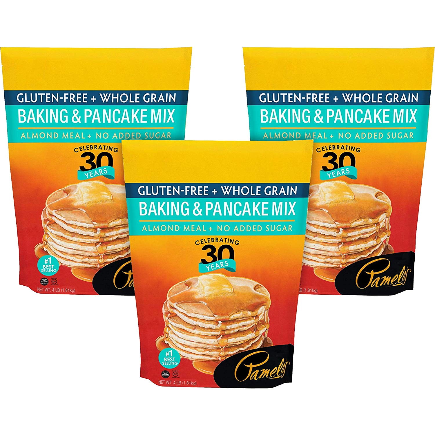 Pamela's Gluten Free Whole Grain Baking Pancake Mix, Pound Pack