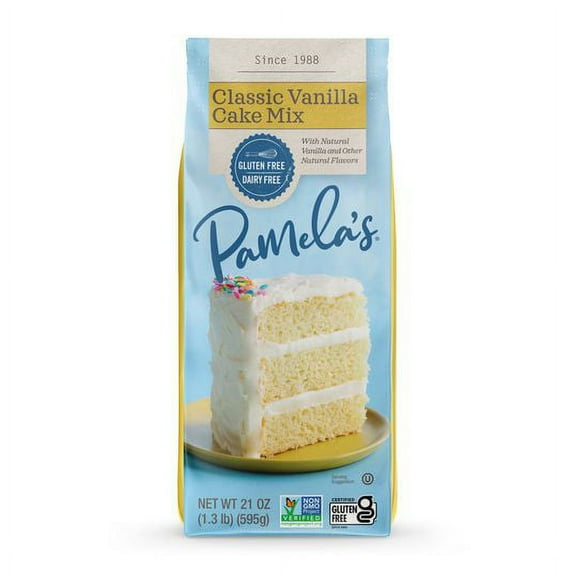 Pamela's Products Gluten Free Cake Mix, Classic Vanilla 21 oz. Bag