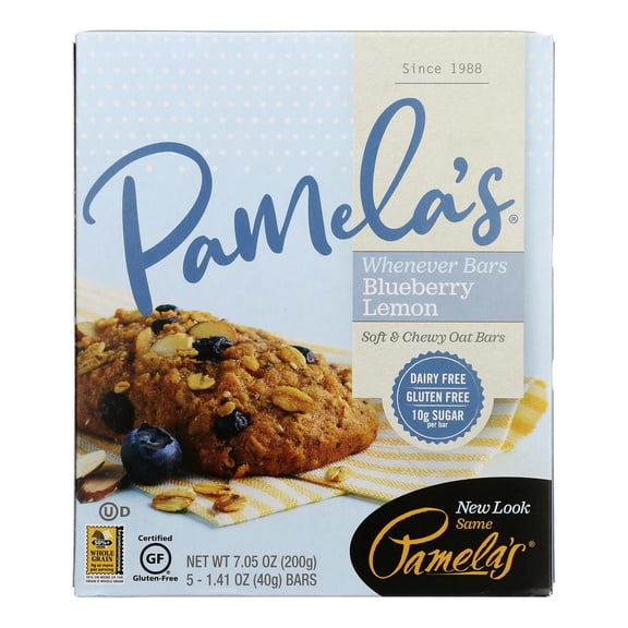 Pamela's Products - Oat Whenever Bars - Blueberry Lemon - Case of 6 - 1.41 oz.
