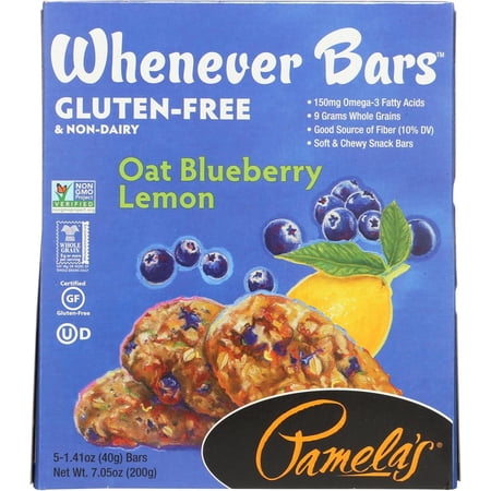 Pamelas Snack Bars, Soft & Chewy, Gluten Free, Whenever Bars, Oat Blueberry Lemon, Box - 6 Pack