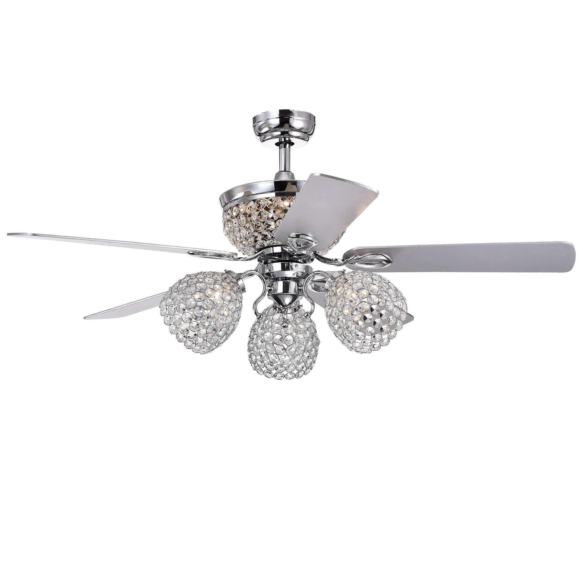 52 Inch Chrome Lighted Ceiling Fan