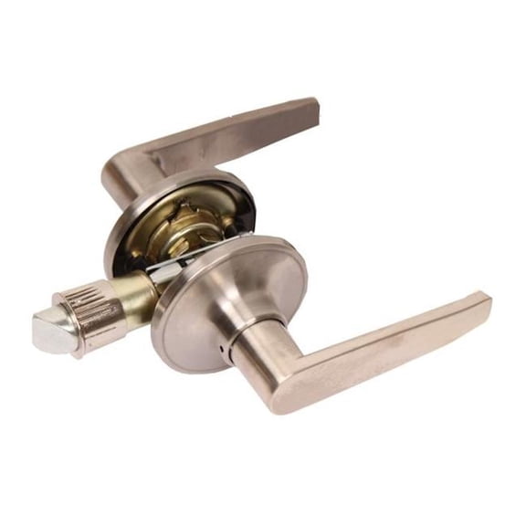 Pamex FLG603 Olympic Lever with Round Rose Passage Lockset Grade 3, Satin Nickel