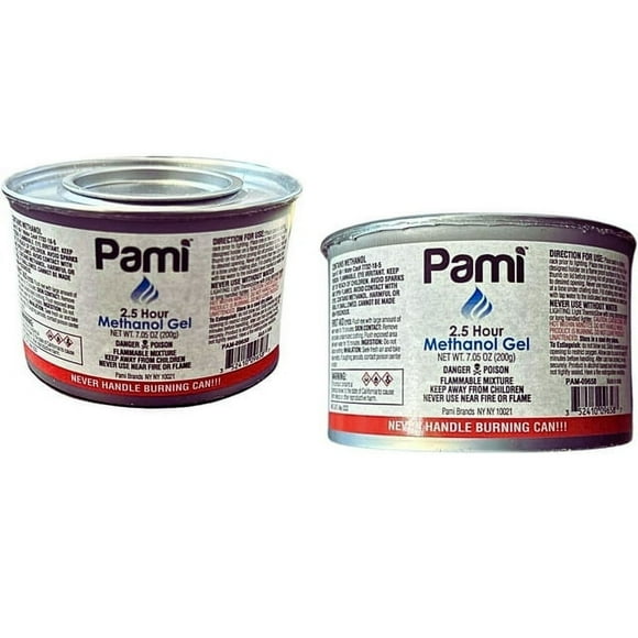 Pami 7oz Methanol Gel Fuel, 2.5 Hour Burn, 6 Pack
