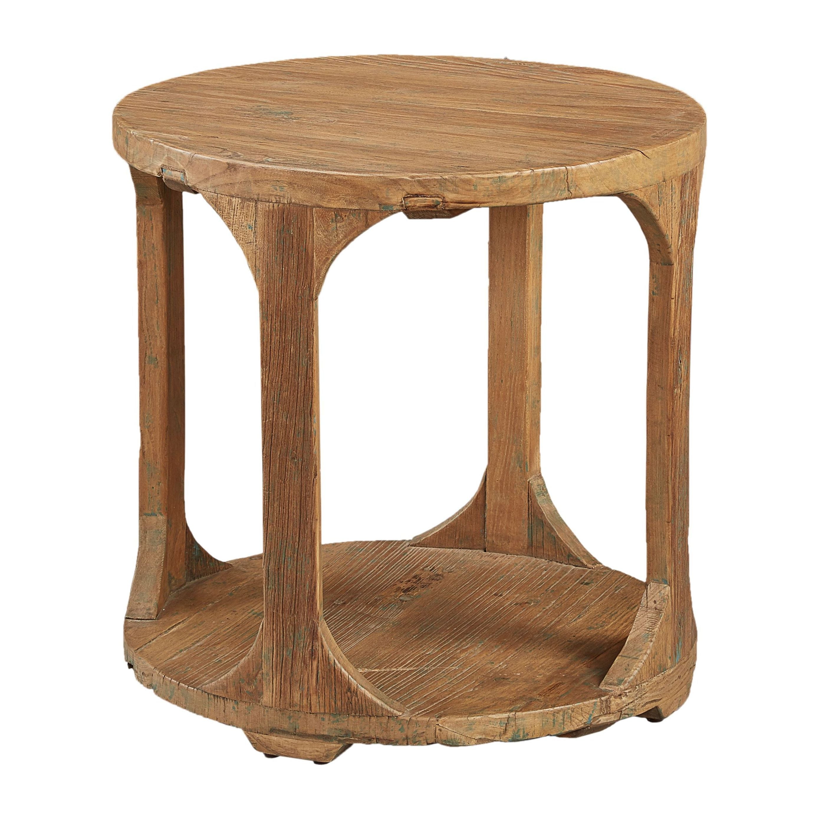 Pamlico 24" Round Honey-Toned Solid Wood End Table