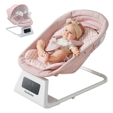 Pamo Babe Baby Swing for Newborns,5 Speeds swing modes,Canopy,Mosquito Net(Pink)