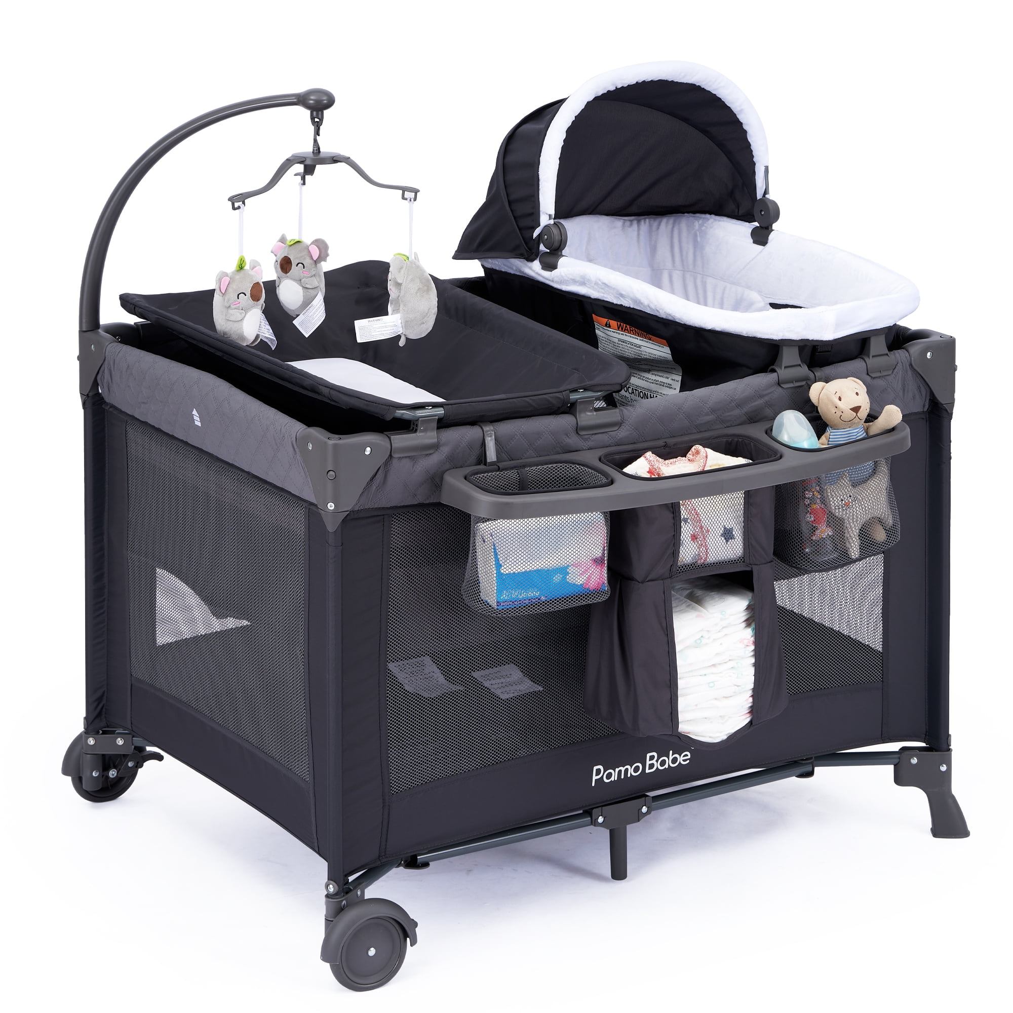 Pamo Babe Unisex Nursery Center Playard with Bassinet Changing