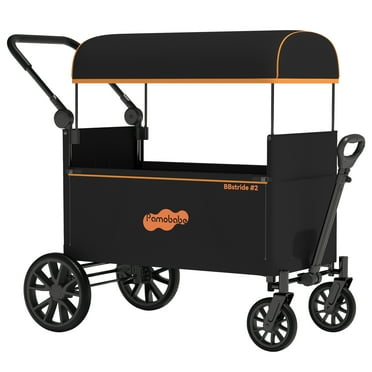 Pamo Babe Wagon Stroller, 2-Seat and All-Terrain Wagon with Canopy, Adjustable Handlebar for Toddlers, 1 Pack