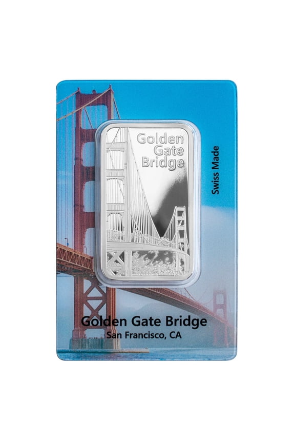 Pamp Historical Landmark - San Francisco Golden Gate Bridge 1 oz Silver Bar