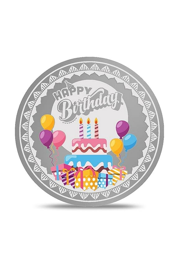 Happy Birthday Gift Box - 20 Gram Colorized Silver Coin - Orange Box