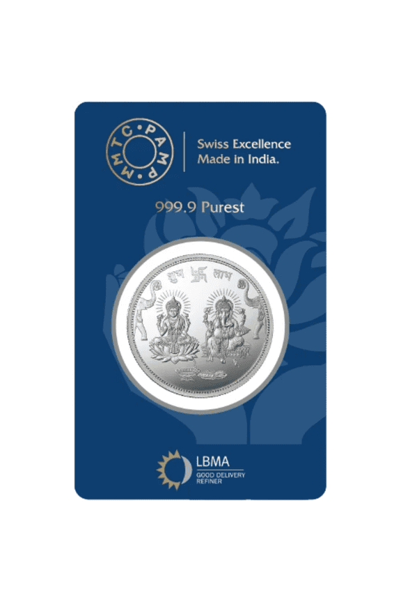 Ganesh Lakshmi Ji 10 Gram Silver Round - In Assay
