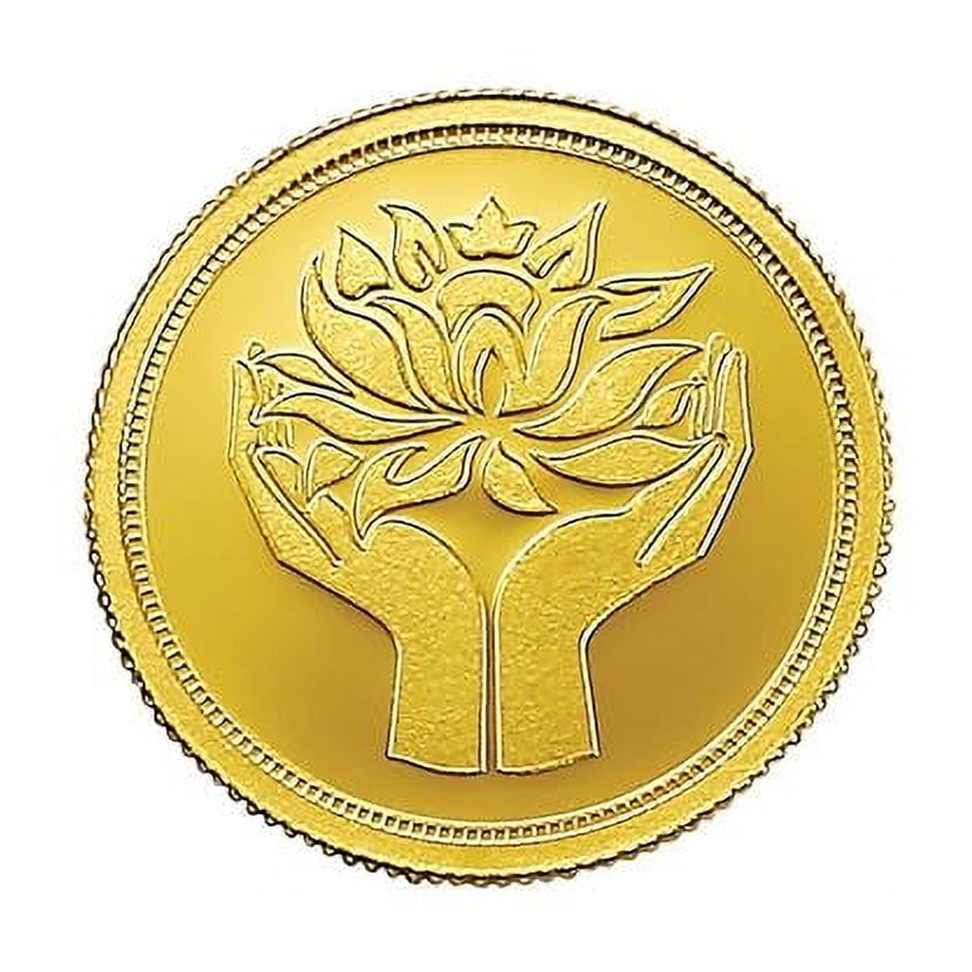 MMTC PAMP Pamp Mmtc Lotus 1 Gram 999.9 Fine Gold Round - Large Card Assay