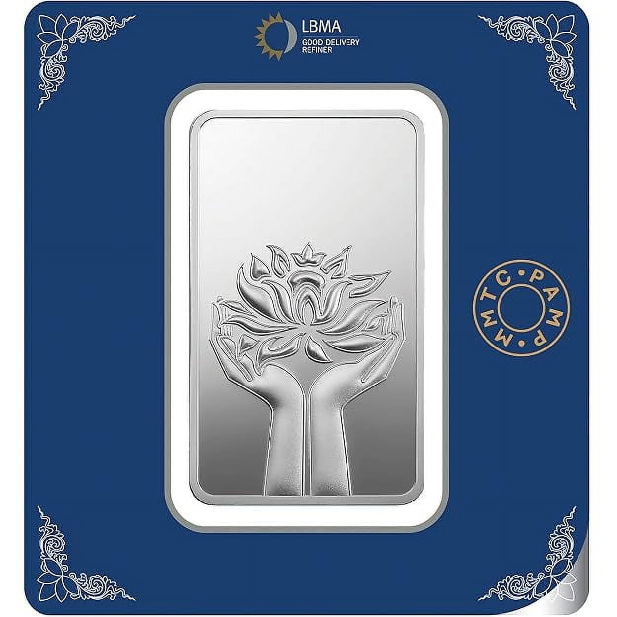 MMTC PAMP Pamp Mmtc Lotus 100 Gram Silver Bar - In Wide Assay