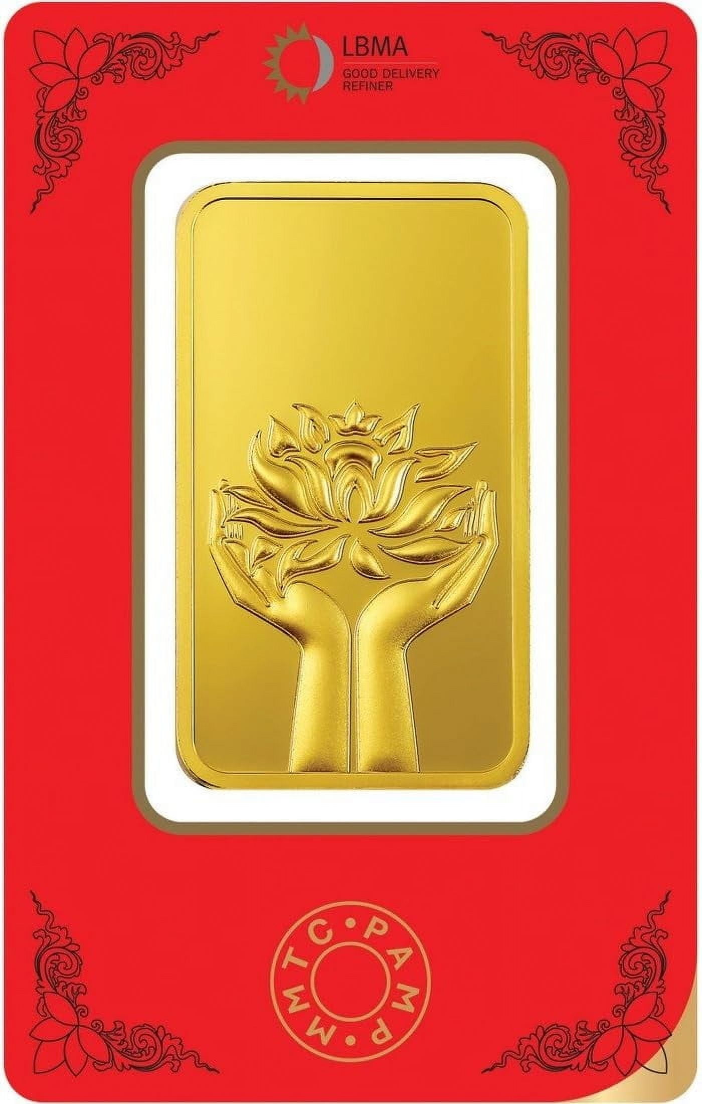 MMTC PAMP Pamp Mmtc Lotus 20 Gram 999.9 Fine Gold Bar - Large Card Assay