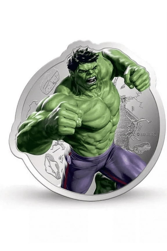 Pamp Mmtc Marvel Hulk 1 oz Colorized Silver Coin (Capsule, Box, COA)