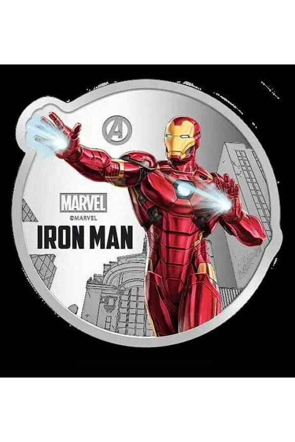 Pamp Mmtc Marvel Ironman 1 oz Colorized Silver Coin, Capsule, Box, COA