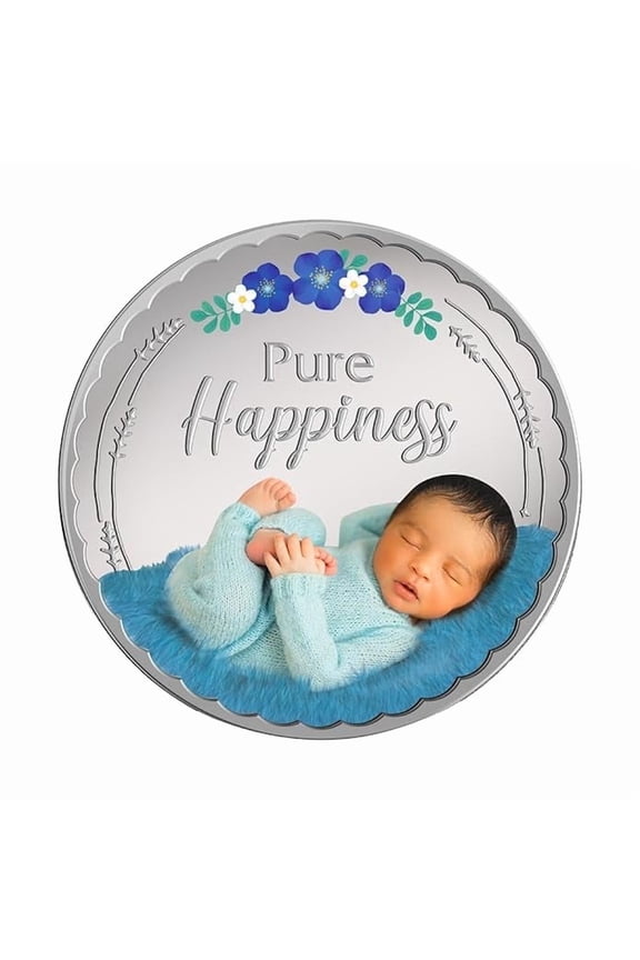 Newborn Baby Boy Gift Box - 20 Gram Colorized Silver Coin - Blue