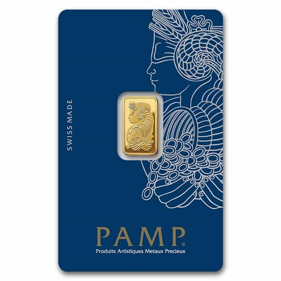 Pamp Suisse Lady Fortuna 2.5 Gram Gold Bar - Large Assay Card