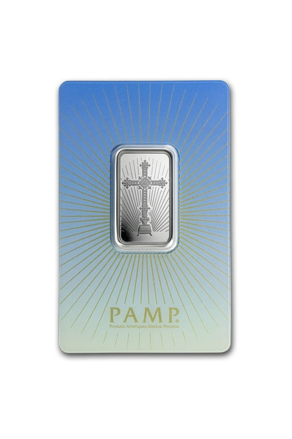 Religious Series Romanesque Cross 10 Gram Silver Bar - In Assay