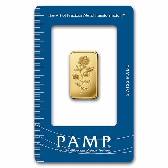 Pamp Suisse Rosa 10 Gram Gold Bar - Large Assay Card
