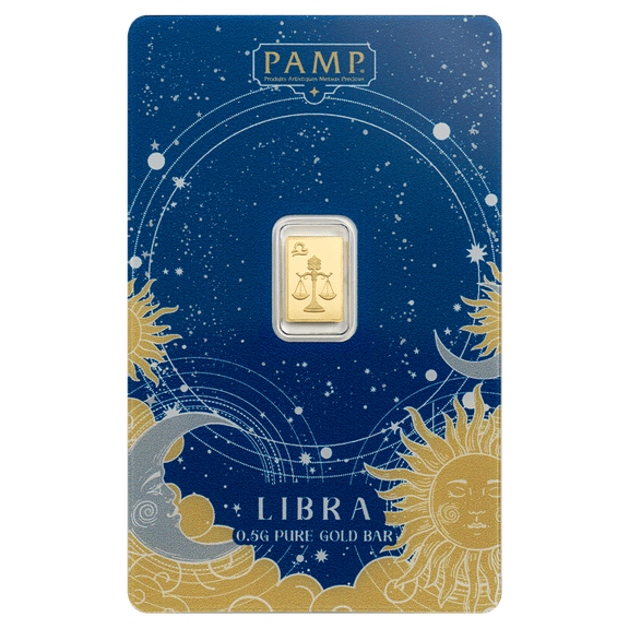 Pamp Suisse Zodiacs Series - Libra 1/2 gram Gold Bar - In Assay