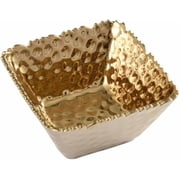 Pampa Bay CER-2733-G Small Square Snack Bowl in Golden Millennium, 5-inch Square, Porcelain