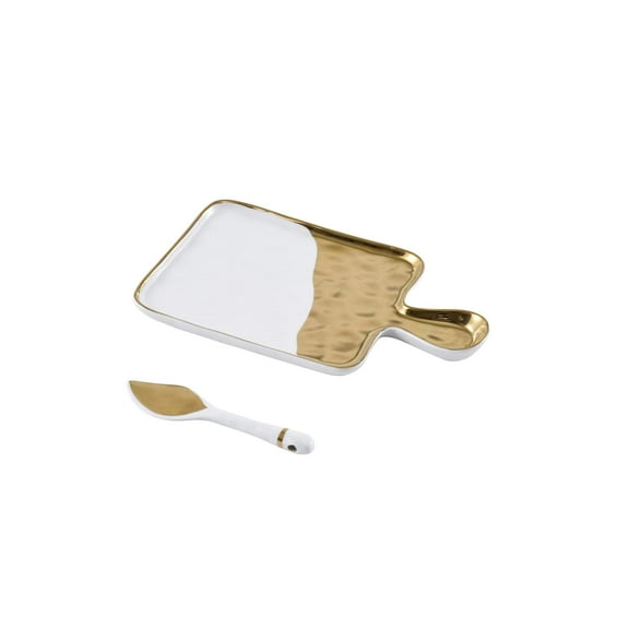 Pampa Bay Get Gifty White and Gold Porcelain Serving Tray