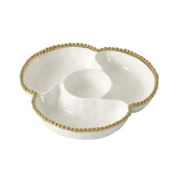 Pampa Bay Golden Salerno 4 Section Server, 10.75" x 10.75" x 2"