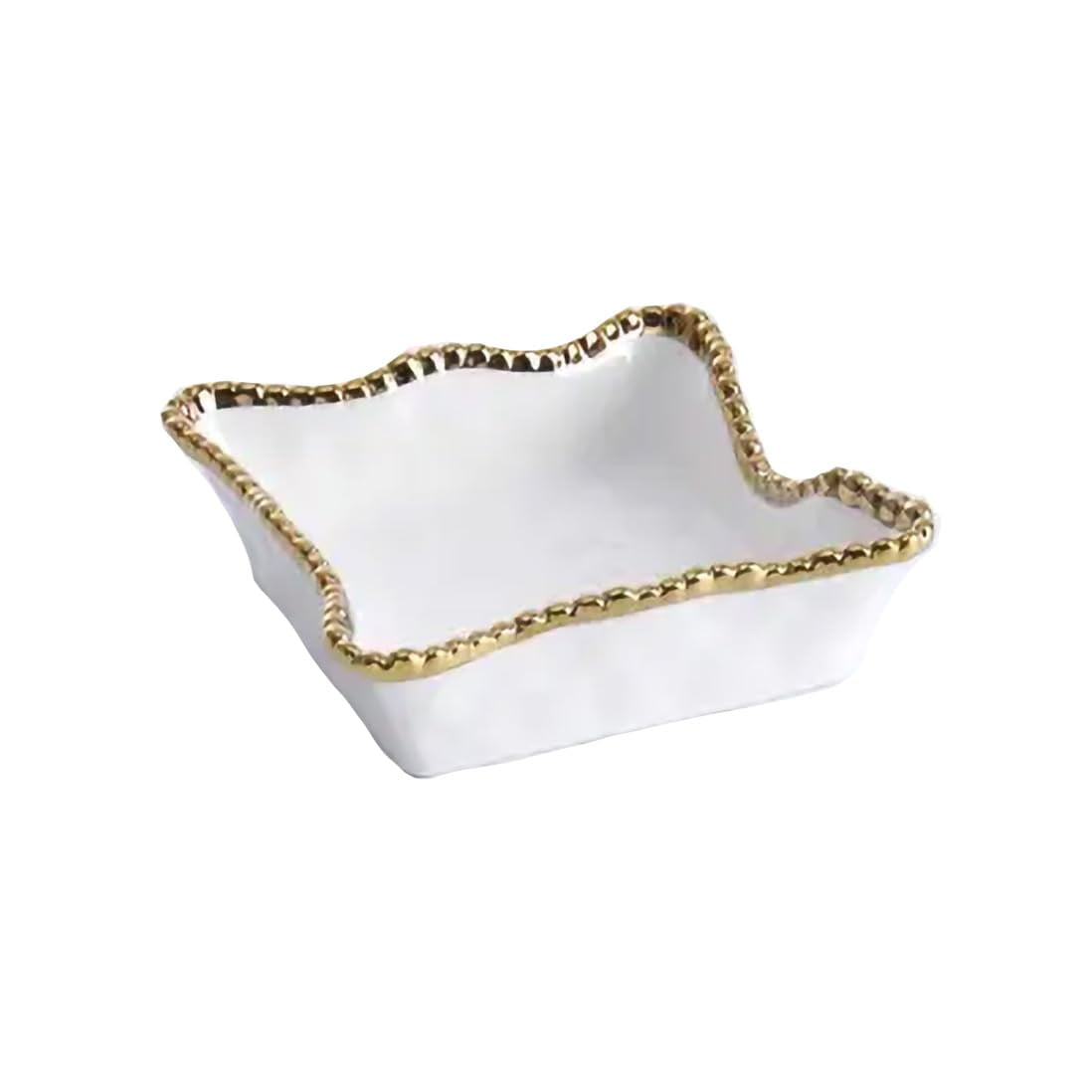 Golden Salerno Porcelain Napkin Holder With Gold Titanium Beads - Dinner Napkin & Towel Holder