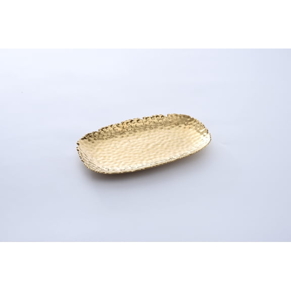 Pampa Bay Golden Millennium Porcelain Titanium-Plated Platter, 11-inch, Gold