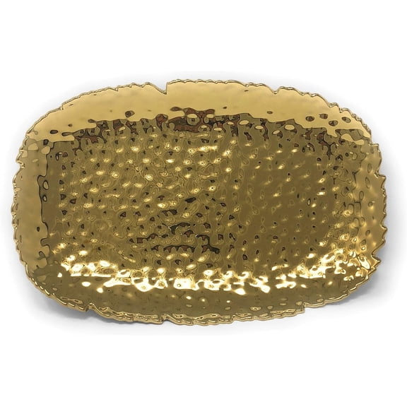 Pampa Bay Monaco Porcelain Titanium-Plated Platter, 11-inch, Gold