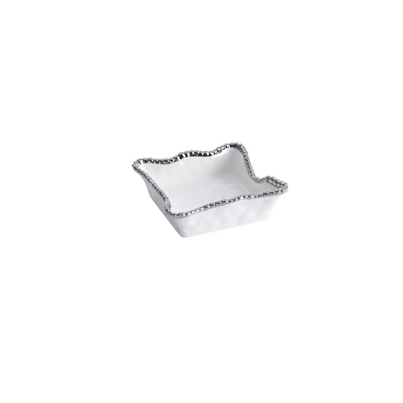Pampa Bay Salerno Porcelain Cocktail Napkin Holder, 2"D x 7"W x 7"H, White