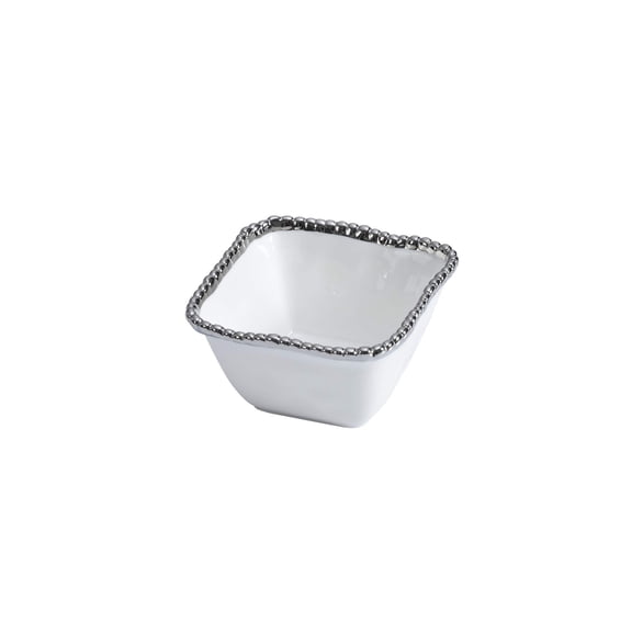 Pampa Bay Salerno Porcelain Square Snack Bowl, White