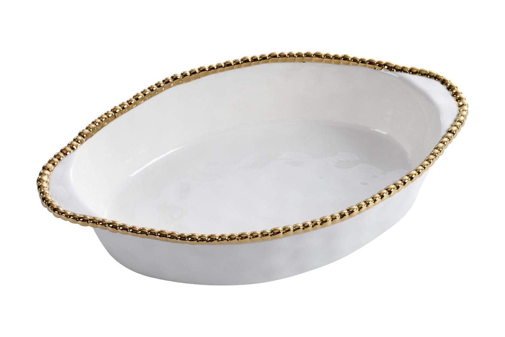 Pampa Bay Golden Salerno Ciotola Con Piedi In Porcellana – A Forma Di Fiore, Collezione Verona, 20x11 Cm, Lavabile In Lavastoviglie, Oro - 2