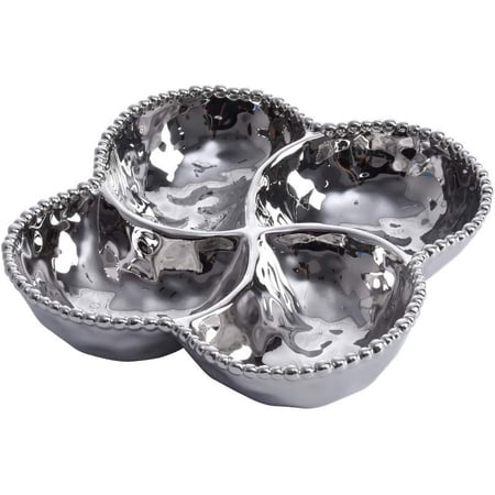 Pampa Bay Verona Porcelain 4-Section Bowl, Silver